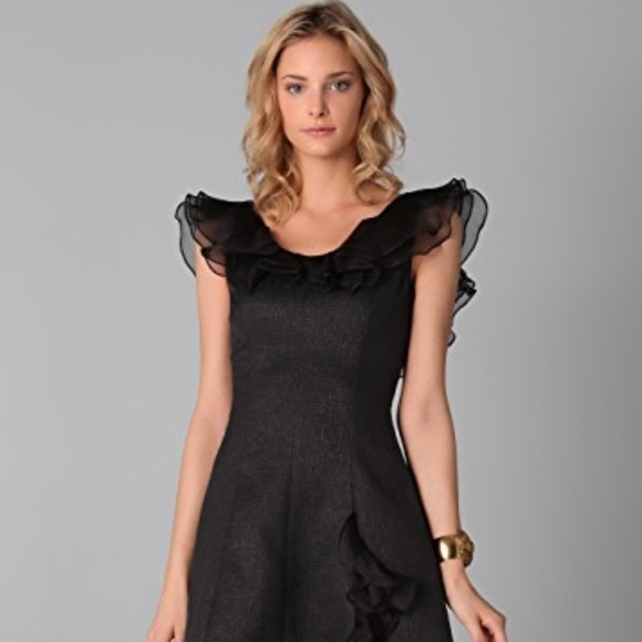 Rachel Zoe Dresses & Skirts - Rachel Zoe Black Kiki Ruffle Dress Sz 8